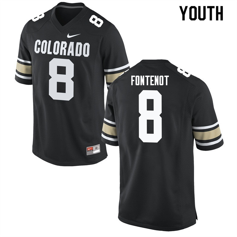 Youth #8 Alex Fontenot Colorado Buffaloes College Football Jerseys Sale-Home Black